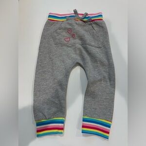 6/$20 NWT Hatley baby Gray Sweatpants with Rainbow Trim